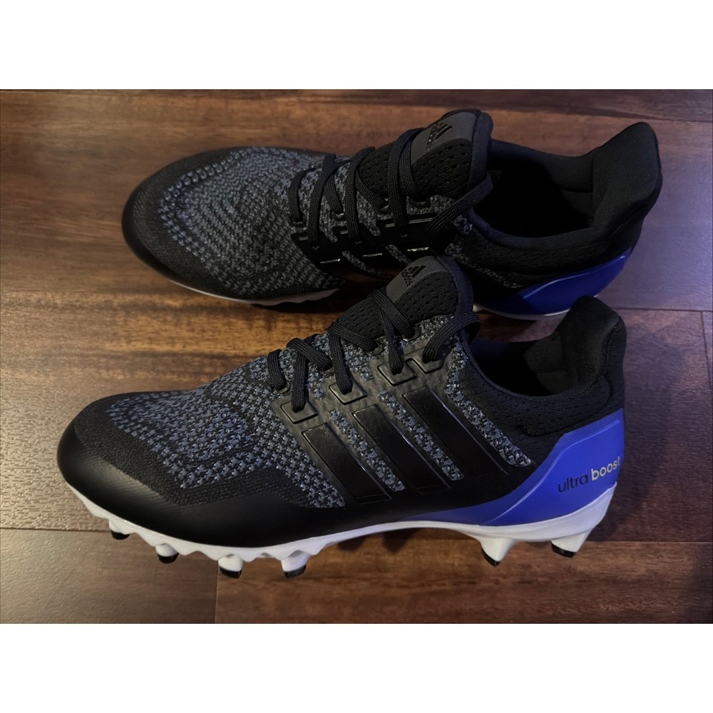 New Nike Adidas Mens Ultraboost Football Cleats Size 9.5 Black Blue